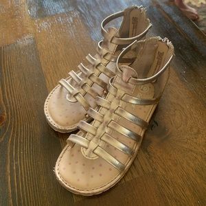 Girls gold gladiator sandals size 10